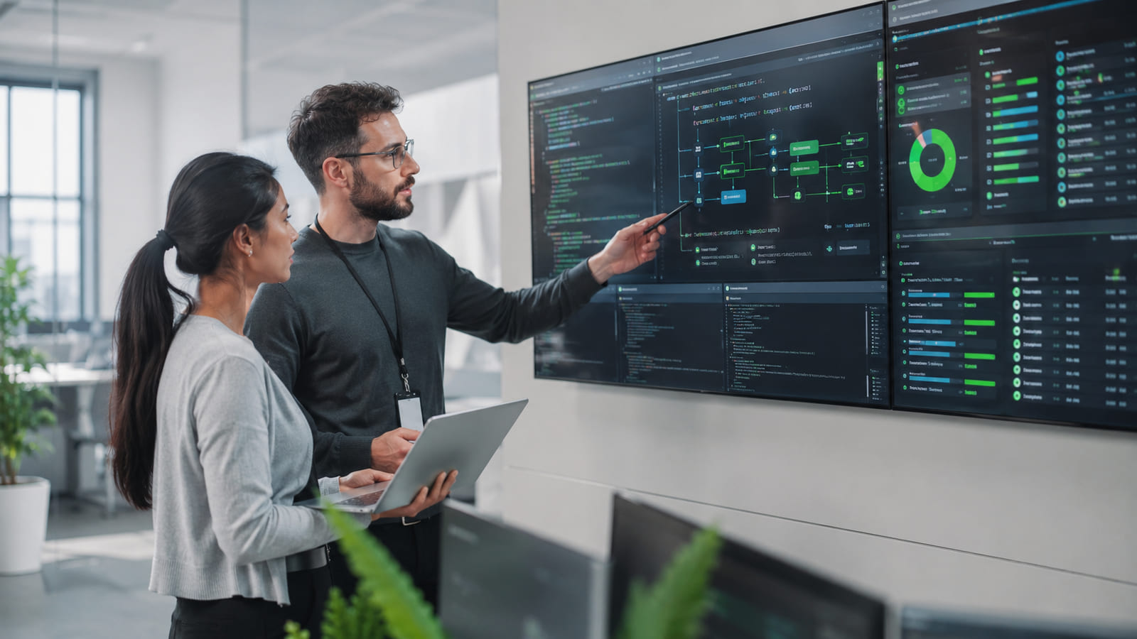Equipe acompanhando arquiteturas de dados e indicadores do negócio